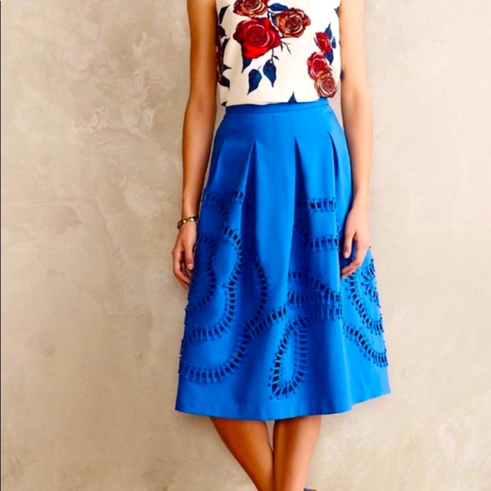 Anthropologie Sachin & Babi Blue Midi Skirt